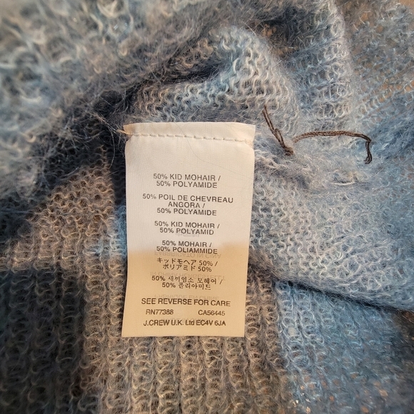 J. Crew Mohair Cardigan Sweater Light Blue Women's Size XS - Picture 8 of 8